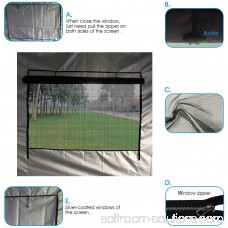 Quictent Privacy 10x15 EZ Pop Up Canopy Party Tent Gazebo 100% Waterproof with Sides and Mesh Windows Beige
